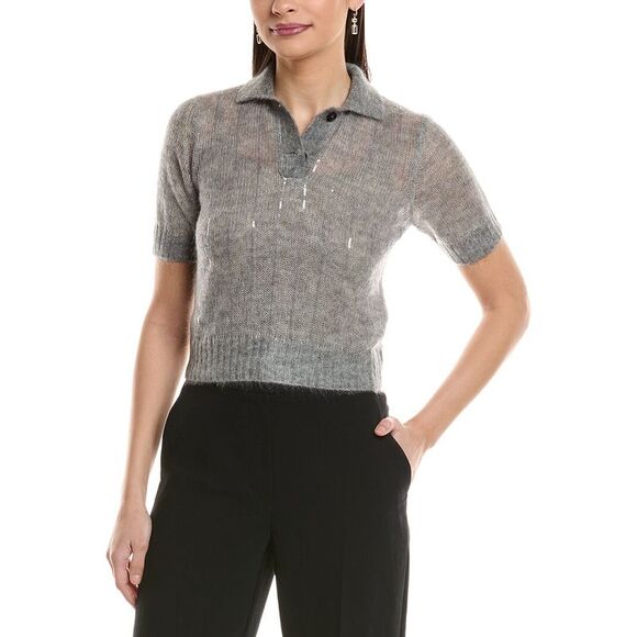 Brunello Cucinelli WomensMohair & Wool-Blend Polo Sweater